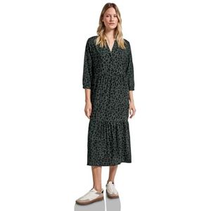 Street One - Gedessineerde Volant Jurk - Groen - Dames