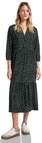 Street One - Gedessineerde Volant Jurk - Groen - Dames