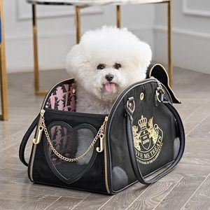 Juicy Couture Give Me Treats Pet Carrier - Stijlvolle Zwarte Reistas voor Kleine Honden en Katten