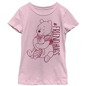 Disney Winnie Piglet Pooh Hugs Girl's Solid Crew Tee, lichtroze, XS, roze, XS, Roze, XS