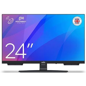 Cello C2424SH 24"" HD LED TV met frameloze drievoudige tuner DVB-C/-S2/-T2 ""Pitch Perfect Sound"" Ideaal voor kleine ruimtes Made in Europe [2024], DVB-S