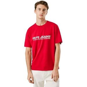 Pepe Jeans - PM5010104 - T-shirt - Rood - Katoen - Korte Mouwen