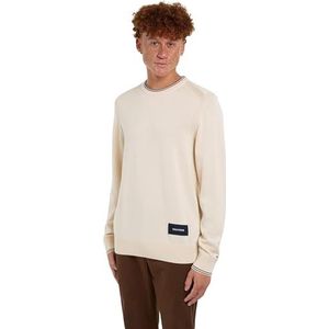 Tommy Hilfiger Gebreide trui met ronde hals voor heren, Oud Wit, L