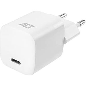 ACT Compacte 30 W USB-C-oplader met Power Delivery, GaN Tech, GaNFast Charger, voor iPhone, iPad Pro, MacBook Air, Google Pixel - AC2130, wit