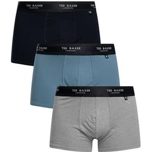 Ted Baker Heren Trunks, katoen, 3-Pack, (TBB02), Zwart/Wit/Grijs, XL