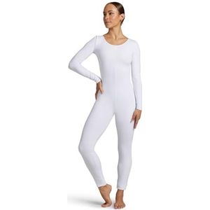 Capezio Unitard met lange mouwen voor dames, Wit, S