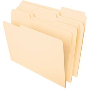 Pendaflex Bestandsmappen, lettergrootte, 8-1/2"" x 11"", Classic Manila, 1/3-gesneden tabbladen links, rechts, middenposities, 100 per doos (65213)