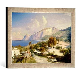 Ingelijste foto van Karl plaatstaal ""middag op capri"", kunstdruk in hoogwaardige handgemaakte fotolijst, 40x30 cm, zilver raya