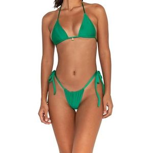 FAE House - Honey Bikini Top - Caribbean - Luxe Dames Zwemmode - Smaragdgroen effen kleur - 100% Duurzame Stoffen - Koude handwas - Gouden Bedel Accent - Maat S -