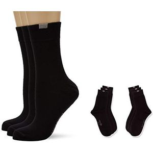 Nur Die Set van 9 sokken van ademend katoen, effen, comfortabele band zonder drukkende naad, voor dames, zwart, 39-42 EU