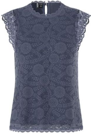 Shaped fit blousetop met kant, model 'OLLINE'