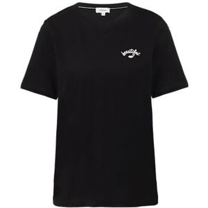 s.Oliver - Shirt - Zwart/Wit - Ronde Hals - Kwartmouw