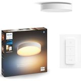 Philips Hue — Slimme lamp, Hue Enrave M, slimme LED-plafondlamp, warm tot koel wit licht, compatibel met Alexa en Google Home, kleur wit