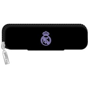 Smalle etui van siliconen Real Madrid 1. Uitrusting 22/23, 200 x 20 x 55 mm, zwart en wit, Standaard