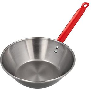 La Ideal Gepolijste stalen diepe pan met één handvat, zilver, 18 cm