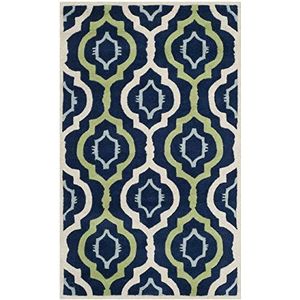 Safavieh Tapijt met geometrisch patroon donkerblauw/meerkleurig 91 x 152 cm