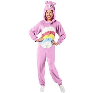 Rubie's 702763L000 Care Cheer Bear Comfy-wear kostuum met capuchon jumpsuit voor volwassenen, mannen, vrouwen, zoals afgebeeld, groot