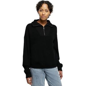 Urban Classics Ladies Oversized Knit Troyer Sweatshirts zwart M 50% katoen, 50% polyacryl Basics
