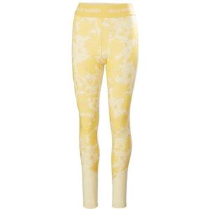 Helly Hansen Dames LIFA Merino Midweight Graphic Base Layer Broek, 367 Geel Crème Bloemen Aop, XL