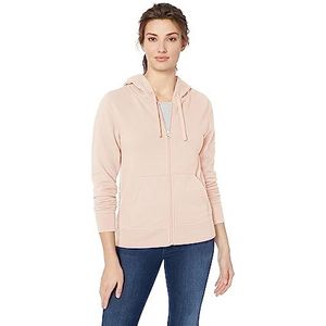 Amazon Essentials Women's Fleecetrui van Franse badstof met volledige ritssluiting (verkrijgbaar in grote maten), Lichtroze, XL