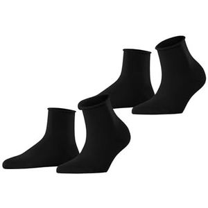 ESPRIT Dames Sokken Basic Pure 2-Pack W SSO Katoen eenkleurig Multipack 2 Paar, Zwart (Black 3000), 39-42