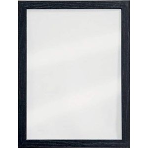 Securit Transparant wandbord 30 x 40 cm met zwart frame - 2 vloeibaar krijtstiften zwart en wit