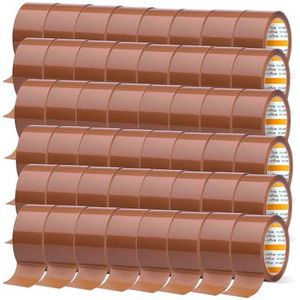 m-office Cinta Adhesiva, Cinta Adhesiva Marrón de Embalar, Rollo de Cinta para Embalaje de Cajas, Envíos, Mudanzas y Manualidades, Precinto Seguro y Resistente, Cinta Adhesiva (48 unds, 48mmx120m)