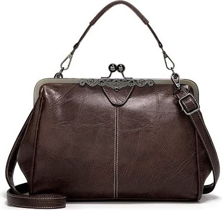 LUI SUI Retro handtas voor vrouwen, PU-lederen tas, vintage tas met handvat, tas met handvat, crossbody schoudertas voor dames