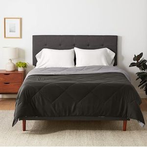 Amazon Basics Dekbed, omkeerbaar, microvezel, grijs/zwart, 140 x 200 cm