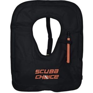 Scuba Choice Adult Snorkel Vest with Name Box, Inflatable Snorkeling Vest for Adults Over 200lbs, Easy Oral Inflator, Removable Strap (27"" x 19”) X-Large, Black Snorkeling Vests
