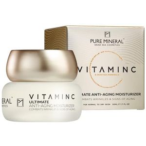 Pure Mineral - Ultieme Anti-Aging Crème Vitamine C voor Normale tot Droge Huid - Bestrijdt Rimpels, Verstevigt - Intense Hydratatie - Zonder siliconen, sulfaten, parabenen - 50ml