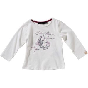 Calvin Klein Jeans Baby Meisjes T-Shirt Lange mouwen, Wit (002), 92 (2) CGP24AJP508