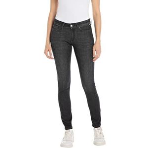 Replay New Luz Skinny fit jeans voor dames, 099 Black Delavè, 25W x 28L