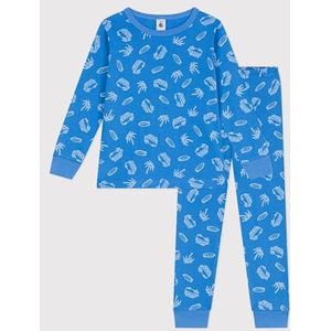 Petit Bateau jongens slaapromper, blauw/wit, 8 Jaar