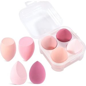 Set van 4 premium make-upsponzen – professionele beauty blender & make-up sponsjes, wasbaar, voor vloeistof/poederfoundation, concealer, BB cream, make-upsponsset, veganistisch en latexvrij
