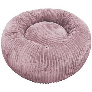 Croci Hyg Hondenkussen voor katten, middelgrote honden, rond, gewatteerd, afneembare overtrek, superzacht, mat voor hondenhokken en auto's, stofroze, diameter 70 cm