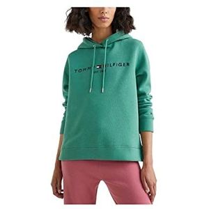 Tommy Hilfiger - Pullover Hoody - Dames Sweatshirts - Dames Hoodies - Kleding Voor Tienermeisjes - Dames Hoodies - Cadeau Voor Vrouwen - Dames Sweatshirt, Midden-Groen, XXS