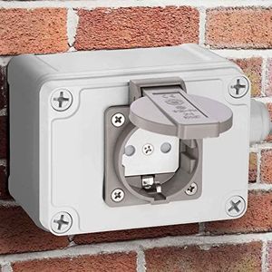 Bakaji - Elektrische Wanddoos voor Buiten - Waterdicht - IP65 - ABS-kunststof - 12,5 x 8 x 9 cm