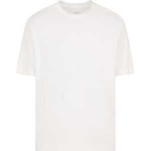 Armani Exchange Heren Small Embroidered Logo Regular Fit Tee T-shirt, off-white, M