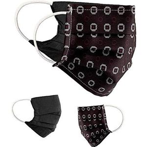 BaF Community-maskers Set van 2 stuks Unisex geïmproviseerd masker Omkeerbaar mondbeschermingsmasker Mond- en neusbescherming Omkeerbaar masker met motief katoen BCI Wasbaar