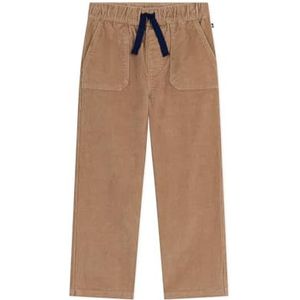 Petit Bateau Rechte kinderbroek van effen fluweel, Lichte steen, 3 Jaren