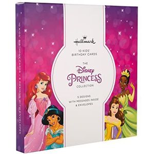 Hallmark Kinderverjaardagskaarten - Multipack van 10 in 5 Disney Princess Designs