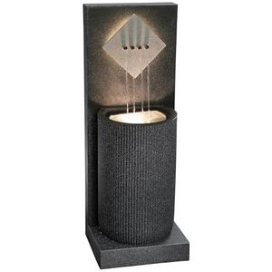 Dehner Tuinfontein Triton, vorstbestendig, fontein voor buiten, met ledverlichting, ca. 96,5 x 36,5 x 33,5 cm, polyethyleen, zwart