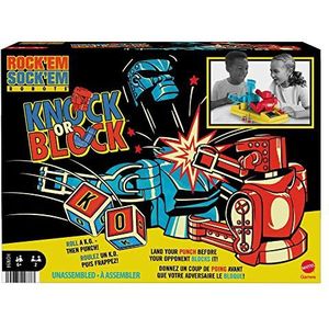 â€‹Rock 'Em Sock 'Em Robots Boksgame met handmatig bediende figuren Rode Rocker en Blauwe Bom in de ring, cadeau voor kinderen vanaf 6 jaar, HDN94