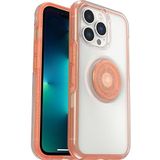 OtterBox Otter+Pop-hoesje voor iPhone 13 Pro, schokbestendig, valbestendig, beschermhoes met PopSockets PopGrip, 3x getest volgens militaire standaard, Transparant/Coral