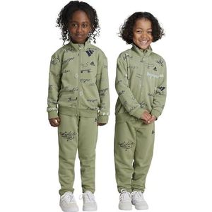 adidas Uniseks-Kind Brand Love Little Kids Tracksuit, tent green/legend ink/preloved ink, 3-4 Years