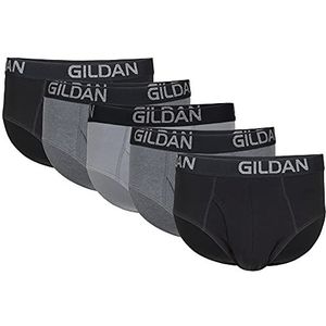 GILDAN Heren katoenen stretch broek (Pack van 5), Zwart Roet/Heather Donker Grijs/Grijs Flanel (5-pack), L