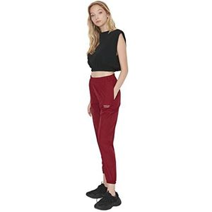 TRENDYOL Joggingbroek voor dames en heren, middelhoge taille, joggingbroek, Bordeaux, M