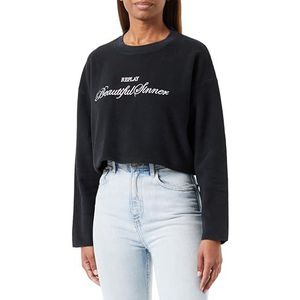 Replay Cropped sweatshirt voor dames, 099, blackboard, S