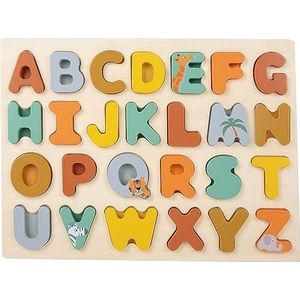 Small Foot Vormenpuzzel Alfabet Safari 22 X 29 Cm Hout 26-delig - Abc puzzel - Letters leren herkennen